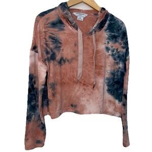 KYODAN LOUNGE CROP OVERSIZED HOODIE SIZE MEDIUM  TIE-DYED SOFT JERSEY